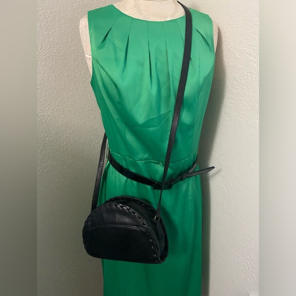 Genuine Leather SADDLE by Sabina Handbag in Black Crossbody Purse